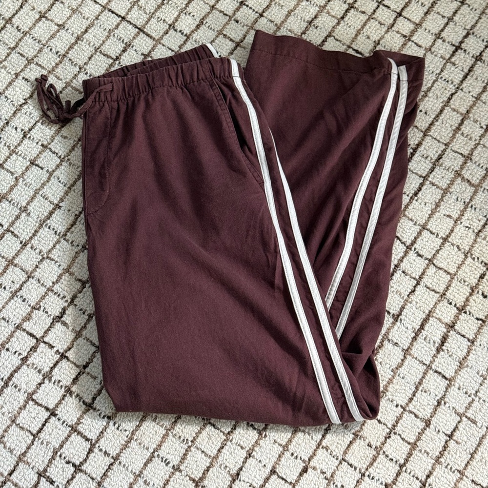 GAP Maroon Joggers with White Side Stripes